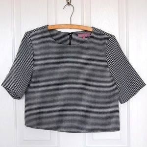 Houndstooth Short Sleeve Blouse size Small